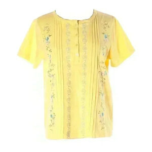 Shenanigans Yellow Floral Embroidered Top